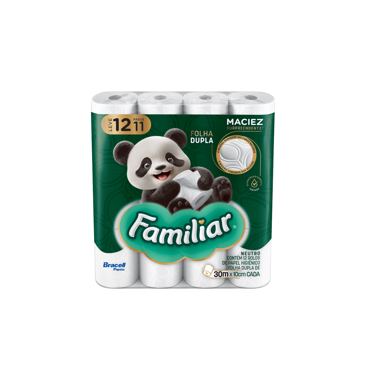 Papel Higiênico Folha Dupla 30m Leve 12 Pague 11 Familiar